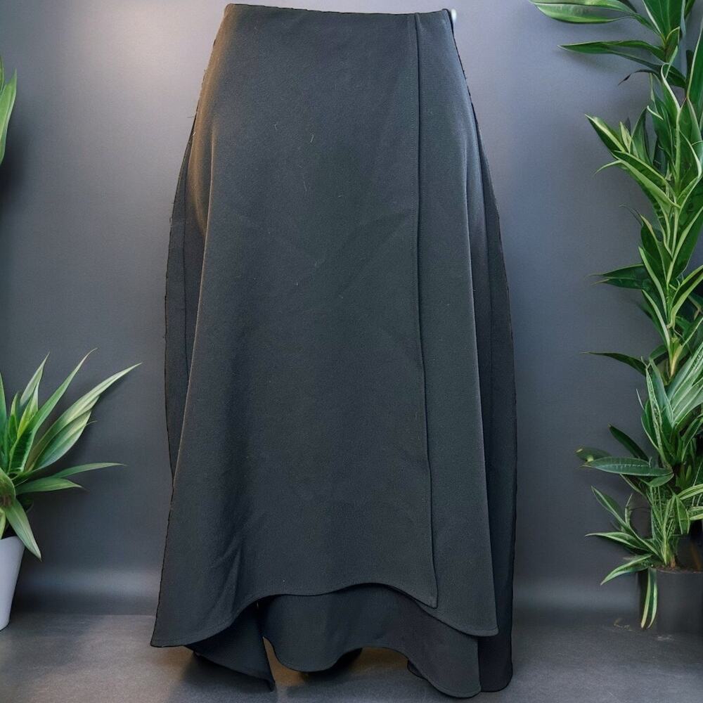 Line and Dot Handkerchief Hem A-Line Skirt  EUC